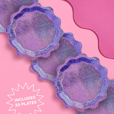 Purple Shimmer Plates - 25 paper plates