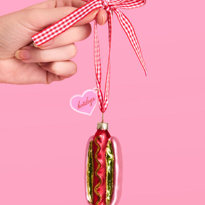 Hot Dog Ornament - iridescent ornament