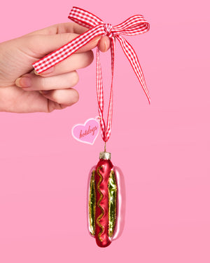Hot Dog Ornament - iridescent ornament