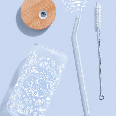 To Have & To Hold Tumbler - printed glass tumbler + straw
