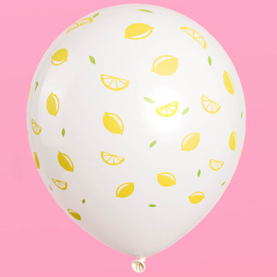 Lemon Printed Balloons - 24 latex balloons