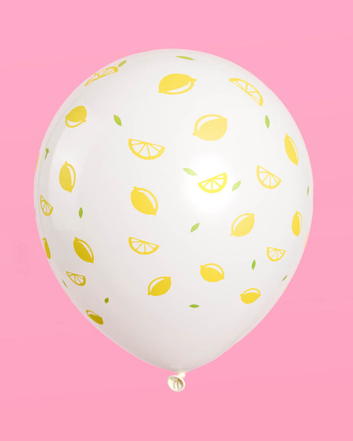 Lemon Printed Balloons - 24 latex balloons