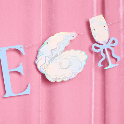Seashells & Wedding Bells Banner - iridescent foil banner
