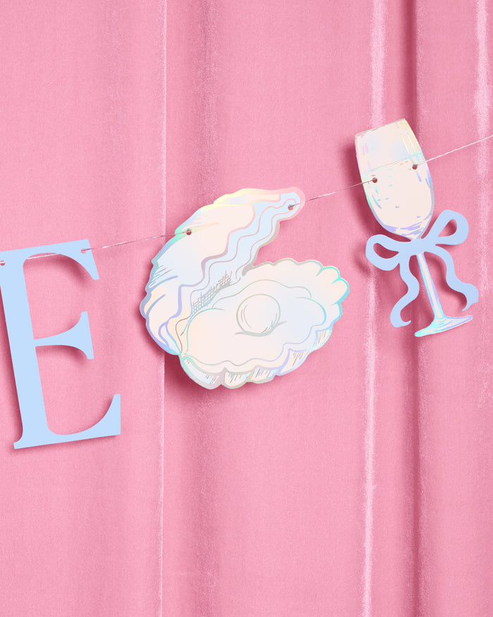 Seashells & Wedding Bells Banner - iridescent foil banner