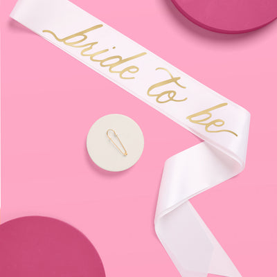 Classic Bride Sash - white satin sash