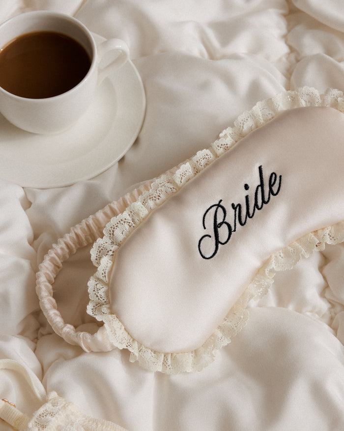 Bride Sleep Mask - embroidered satin