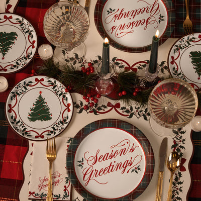 Seasons Greetings Plates - holiday plate set