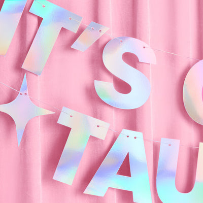 It's Giving Taurus Banner - iridescent foil banner