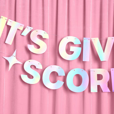 It's Giving Scorpio Banner - iridescent foil banner