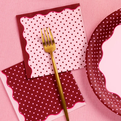 Sip Happens Napkins - burgundy + pink napkins
