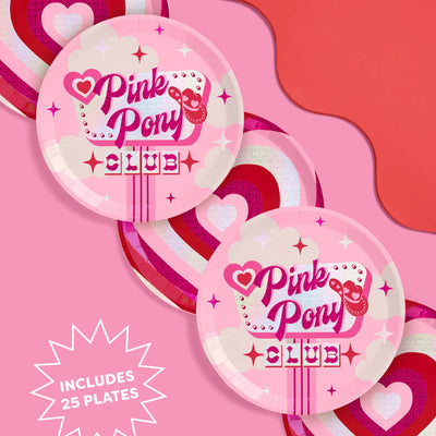 Pink Pony Club Plates - 24 paper plates