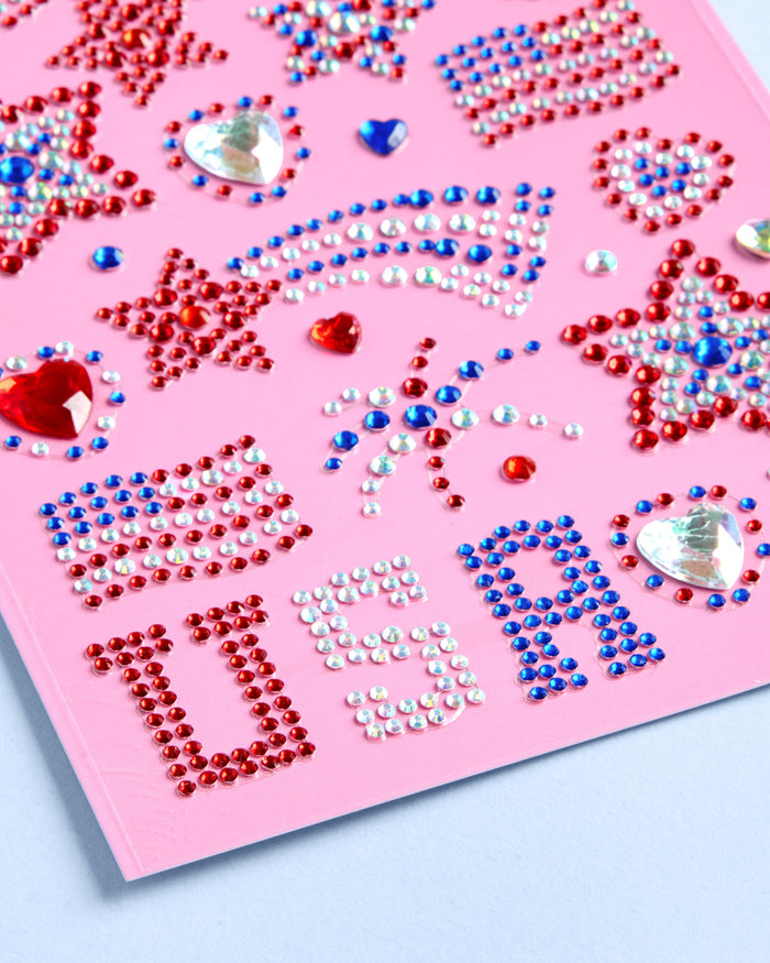 USA Face Gems - 33 adhesive gems