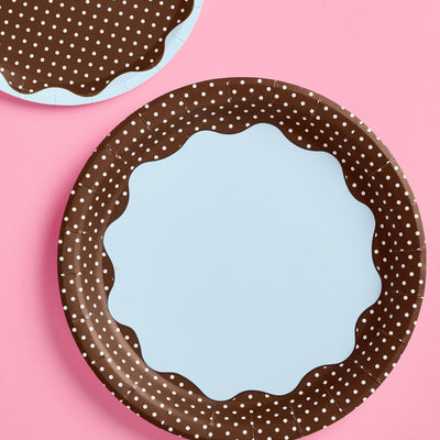 Cocoa Dot Plates - 9in polka dot plates