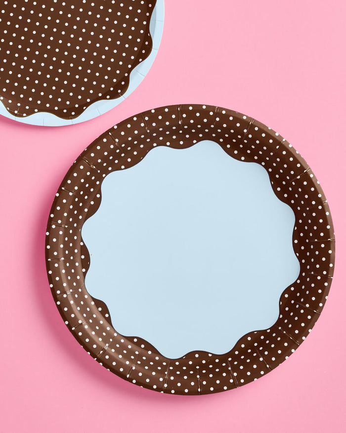 Cocoa Dot Plates - 9in polka dot plates