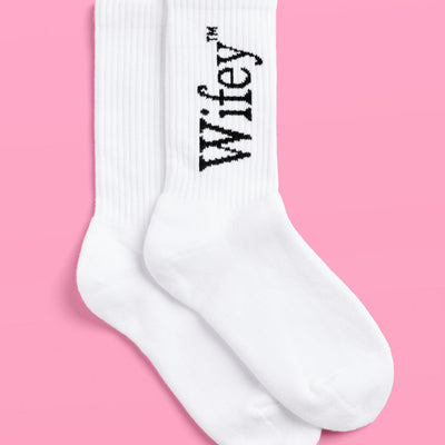 Wifey Socks - white tube socks