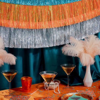 Showgirl Fringe Pack - teal + orange fringe banners