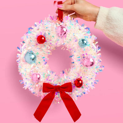 A White Christmas Wreath - white iridescent mini wreath