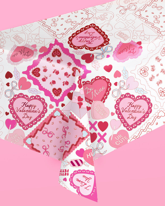 Be Mine Coloring Tablecloth - paper tablecloth