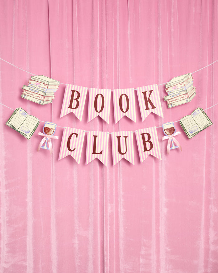 Book Club Banner - pink printed banner