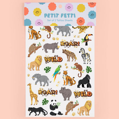 Jungle Animal Tattoos - 56 temporary tattoos