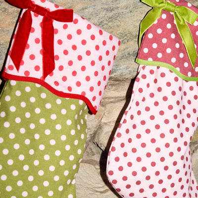 Polka Dot Stockings - canvas stockings set