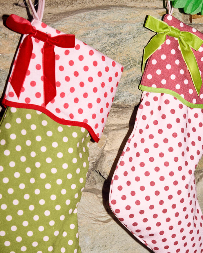 Polka Dot Stockings - canvas stockings set