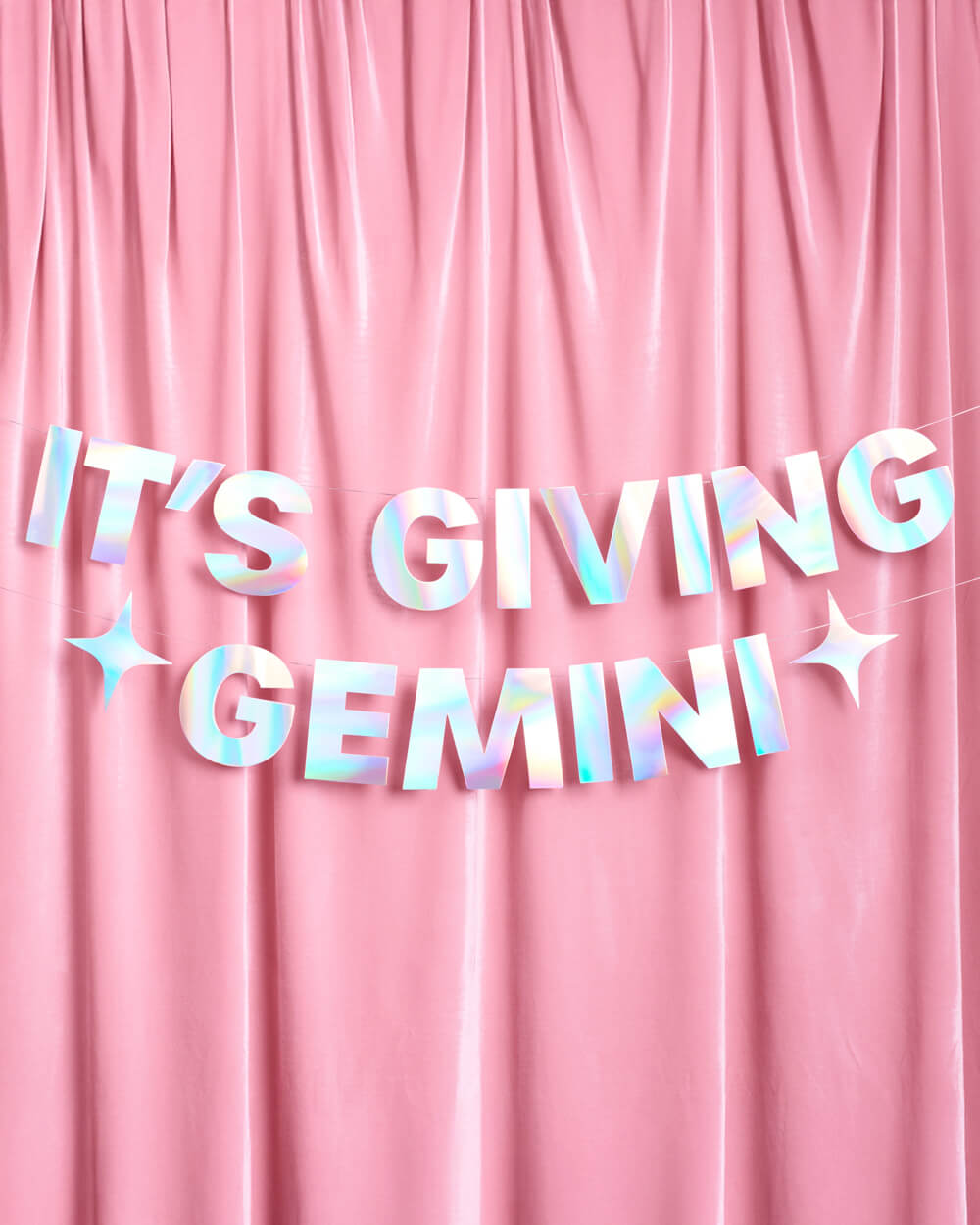 It's Giving Gemini Banner - iridescent foil banner