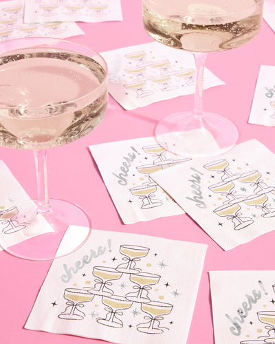 Champagne Cheers Napkins - 50 foil napkins