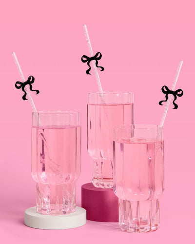 Little Black Bow Straws - 12 reusable straws