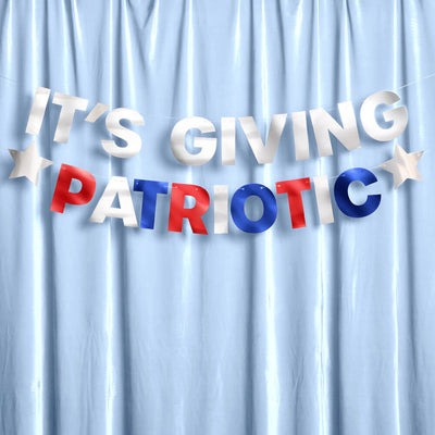 It's Giving Patriotic Banner - foil banner