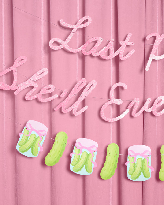 Last Pickle Banner - pink glitter banner