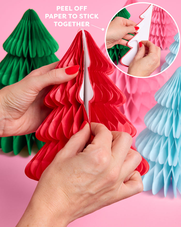 Very Merry Tree Set - 4 accordion tissue paper trees