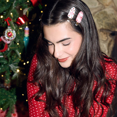 Naughty or Nice Hair Clips - 4 christmas clips