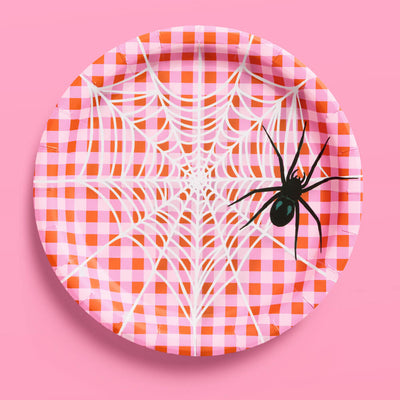 Pink Halloween Plates - 25 paper plates