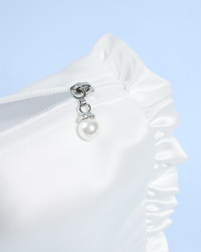 Bride Cosmetic Bag - cream embroidered bag