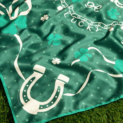 Lucky Headscarf - green silk headscarf