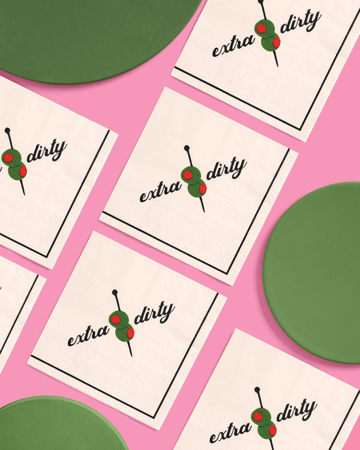 Party Neutral Martini Napkins - 25 paper napkins
