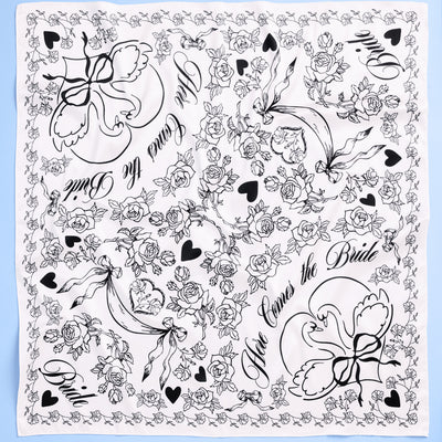 Classic Bride Headscarf - white silk bride head scarf