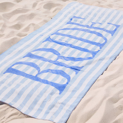 Coastal Bride Beach Towel - striped cotton towel