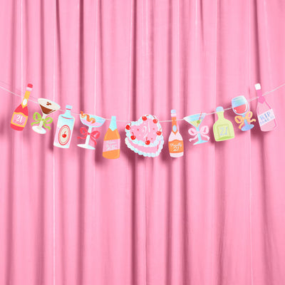 21st Birthday Banner - cocktail garland