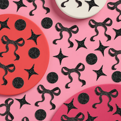 Little Black Bow Confetti - 200 pc glitter confetti