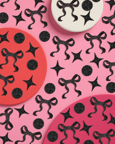 Little Black Bow Confetti - 200 pc glitter confetti