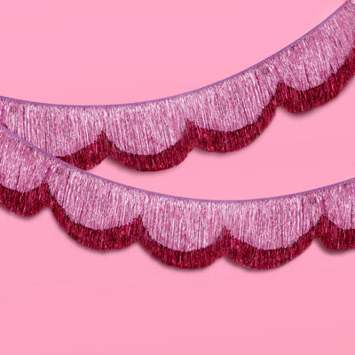 Tickled Pink Fringe - scalloped banner