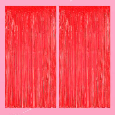 Cherry Red Curtain - set of 2 curtains