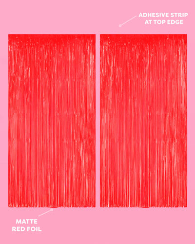 Cherry Red Curtain - set of 2 curtains