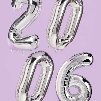 NYE 🪩 Balloons - 40" silver foil balloons