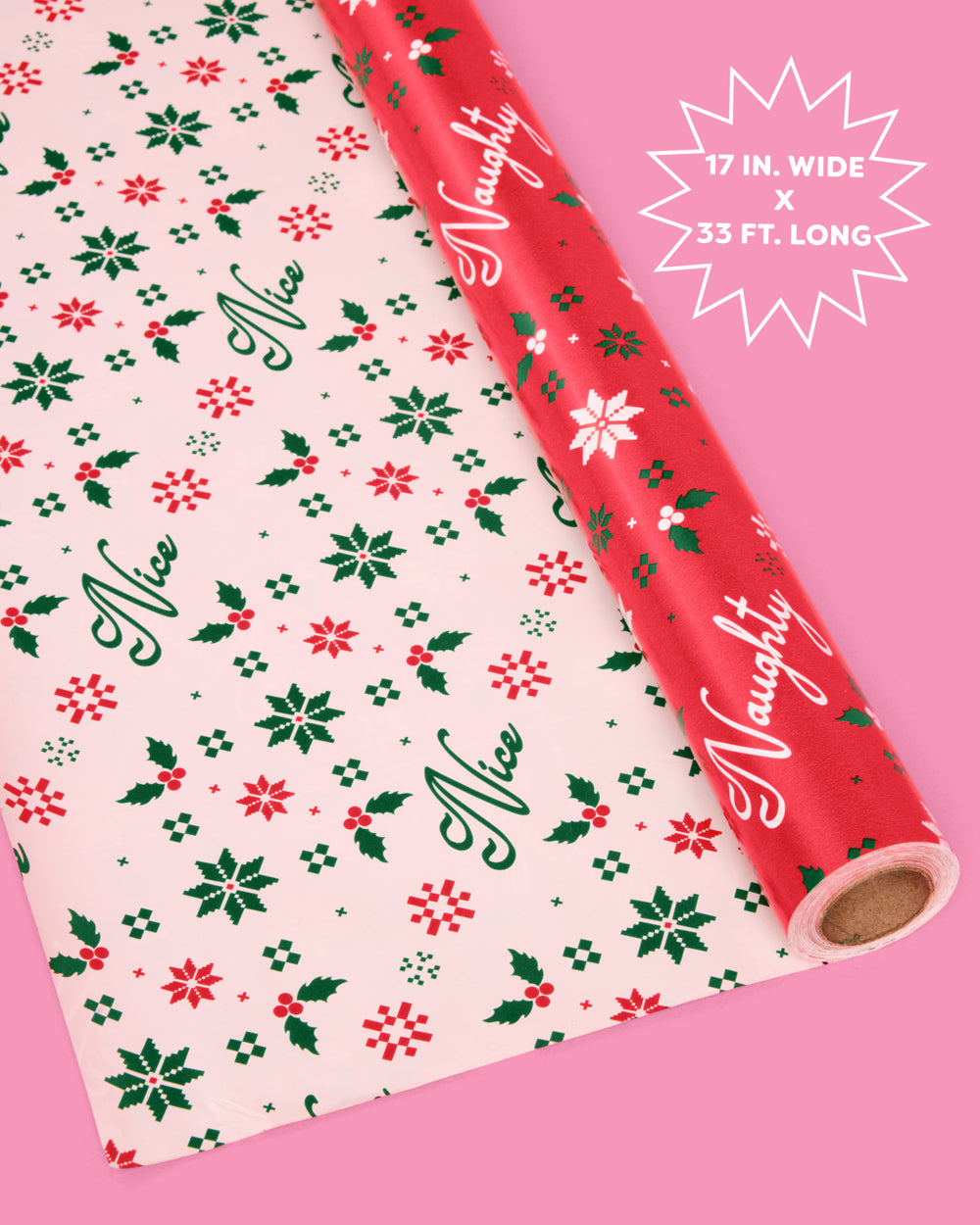 Naughty or Nice? Wrapping Paper - double sided paper roll