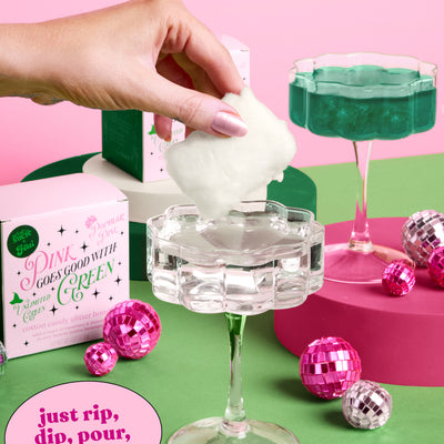 Pink + Green Glitter Bombs - 4 cotton candy glitter bombs