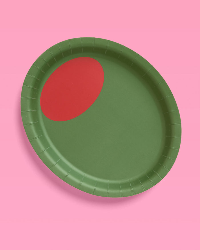 Dirty Martini Plate Set - 32 paper plates, 2 sizes