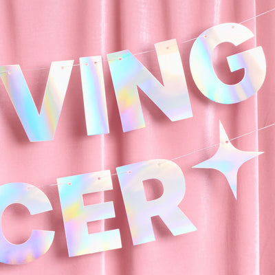 It's Giving Cancer Banner - iridescent foil banner